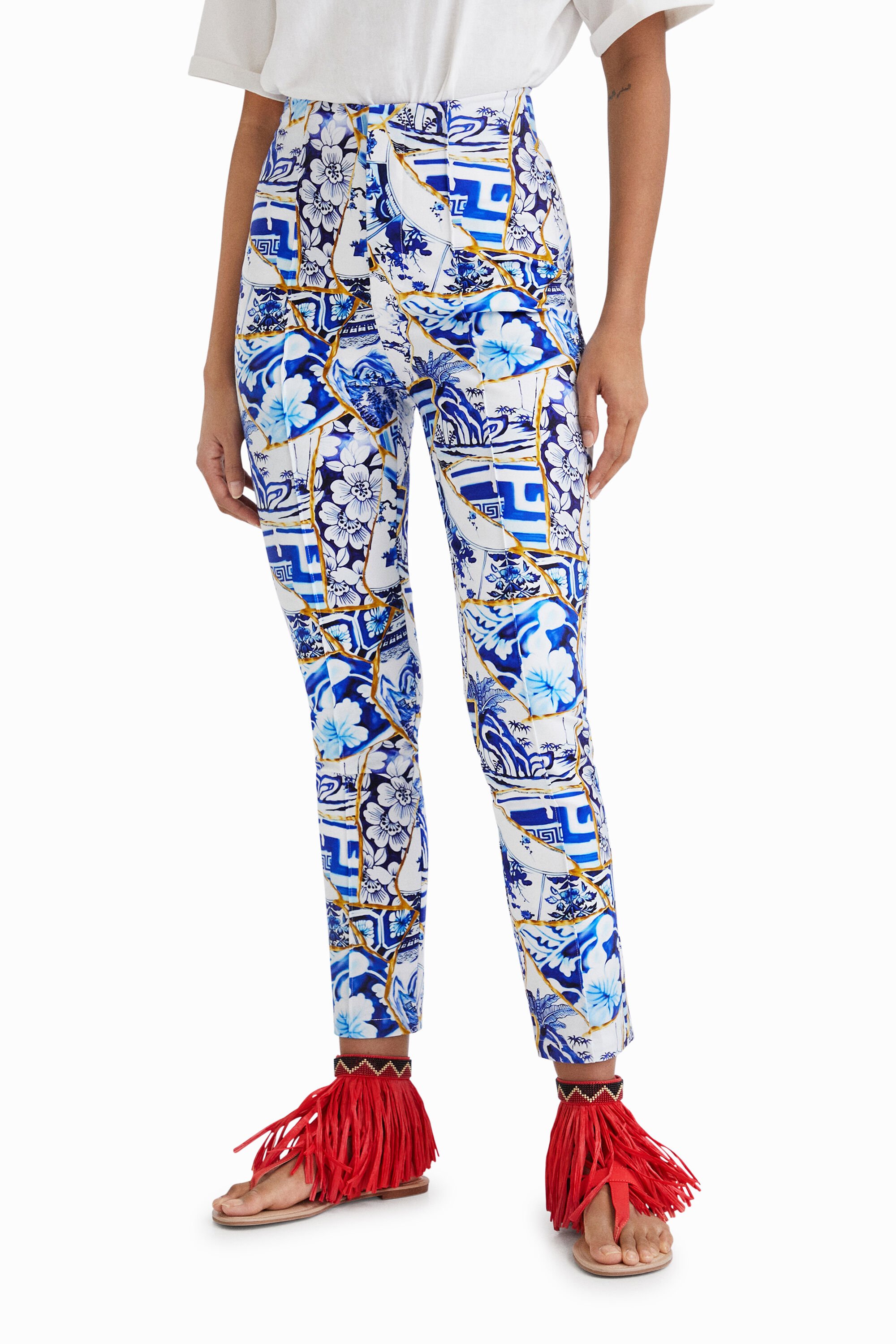 Pantalon slim imprimé Stella Jean