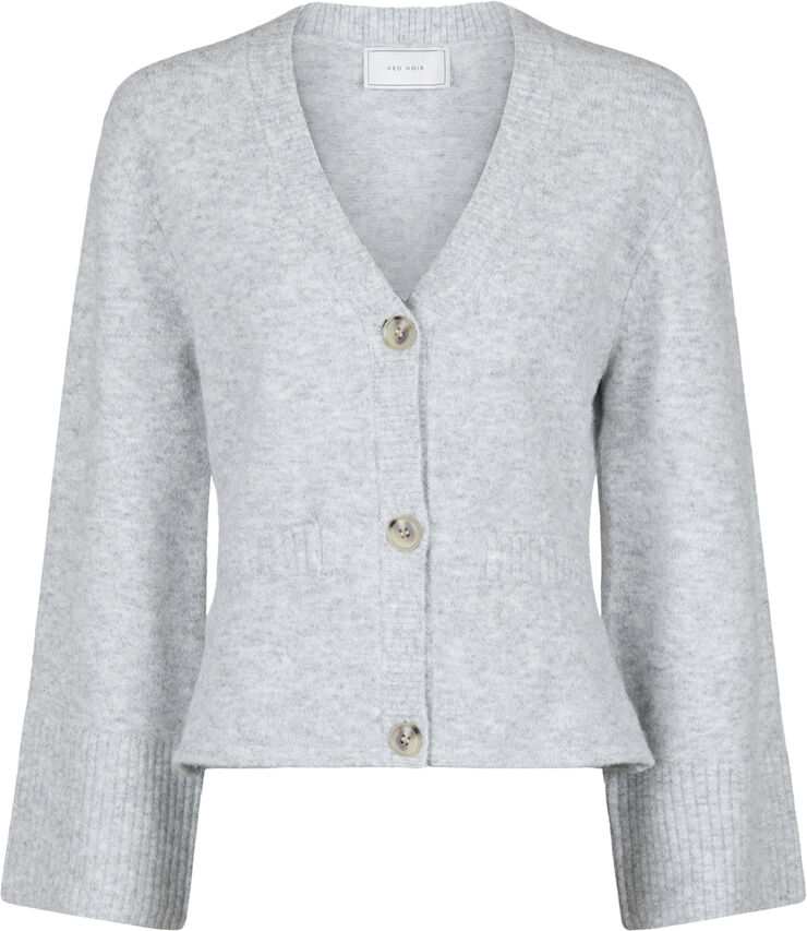 Neo Noir Pixie Knit Cardigan Light grey melange