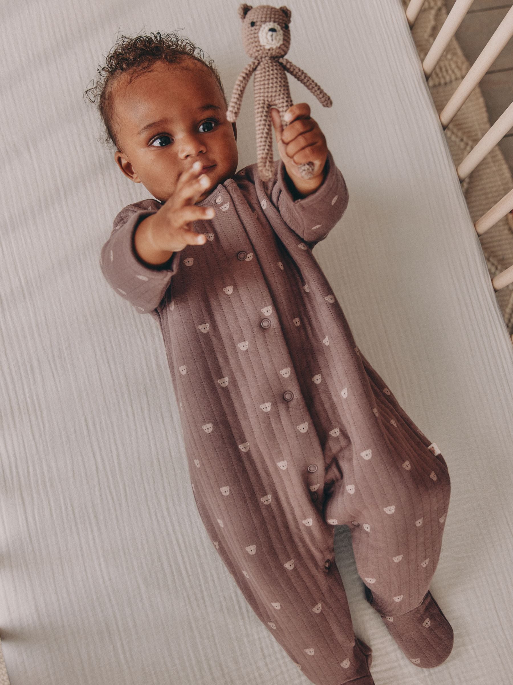 Bruin - Baby Quilted Bear Sleepsuits 2 Pack