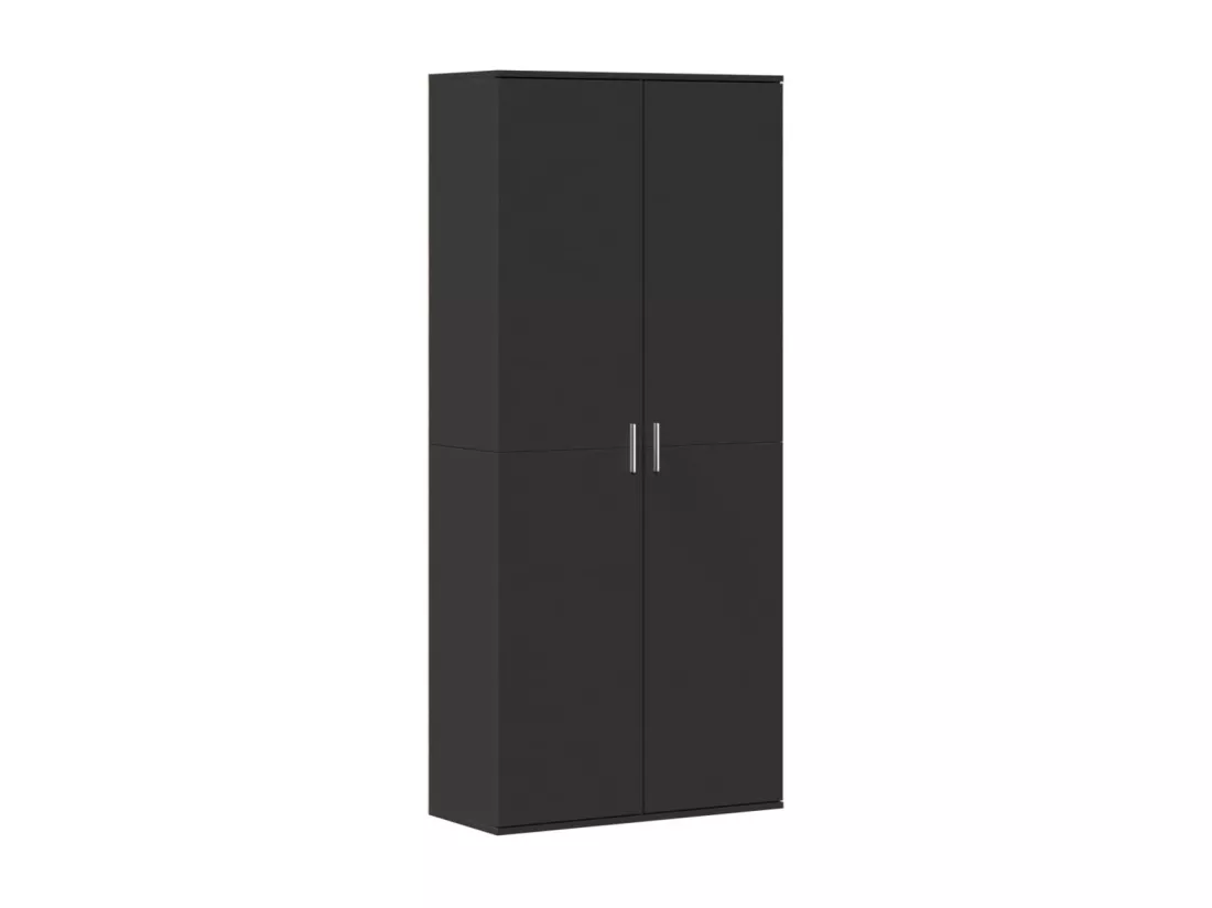 Buffet haut noir 80x35x180 cm bois d'ingénierie