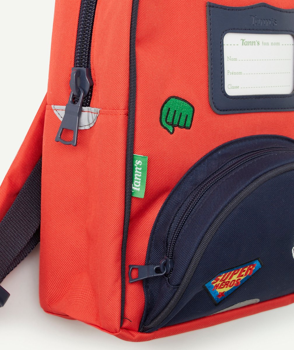 TANN'SSAC À DOS TRISTAN BLEU MARINE ET ROUGE SUPER HÉROS