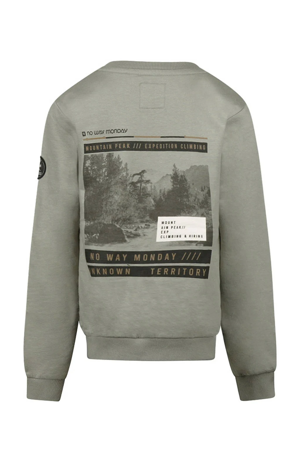 No Way Monday sweater grijsgroen