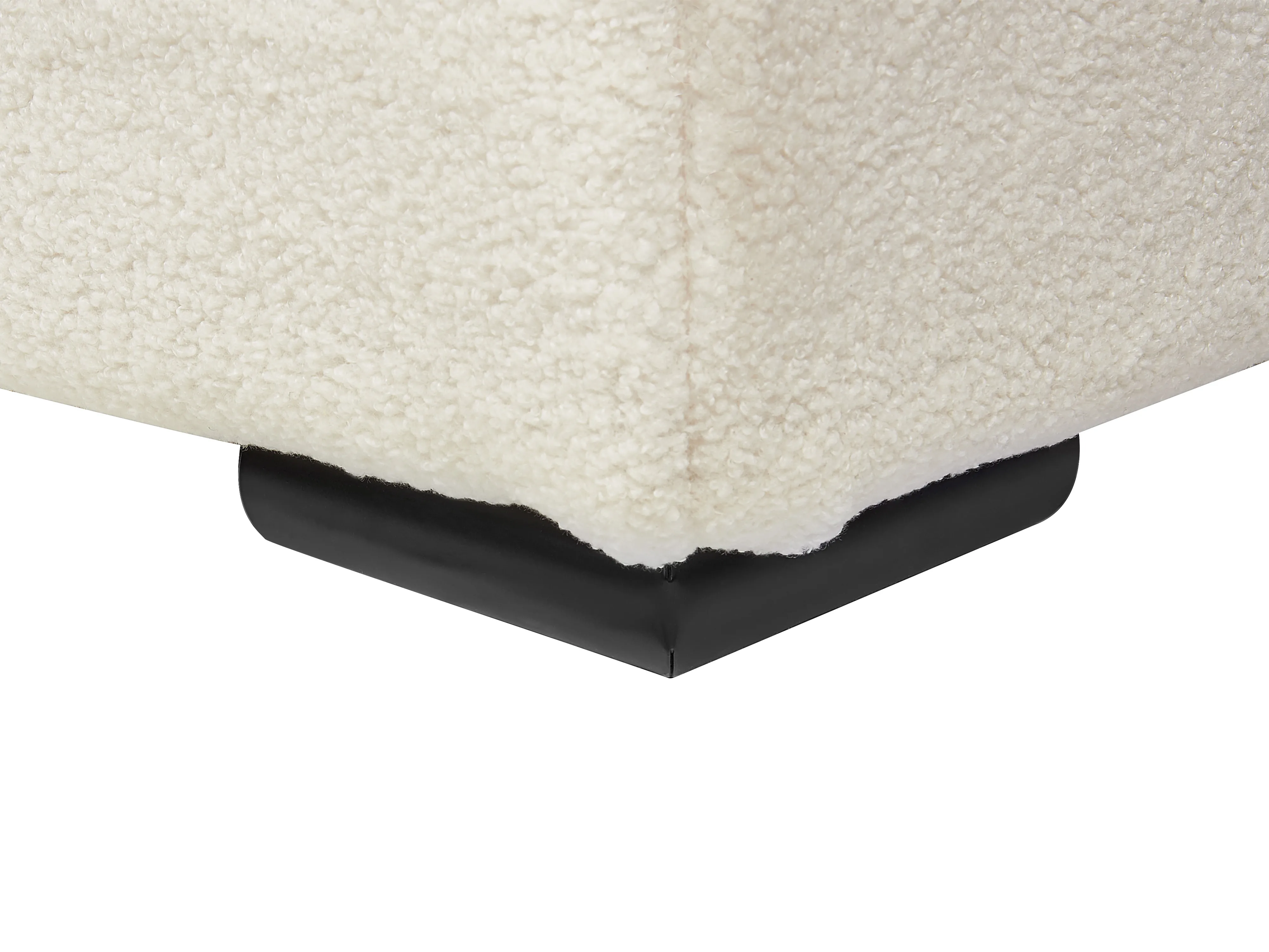 Bed Bouclé ROISEL 180 x 200 cm Lichtbeige