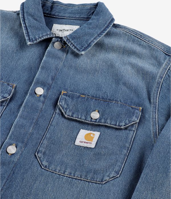 Carhartt WIP Harvey Olympia Hemd (blue dark used wash)