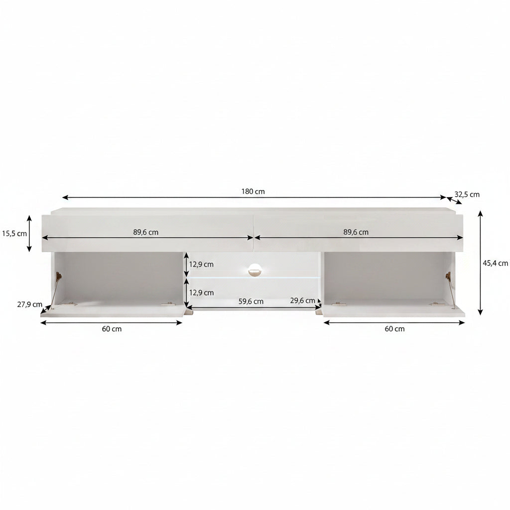 Cruise - TV-Meubel met verlichting - Wit - 180 cm