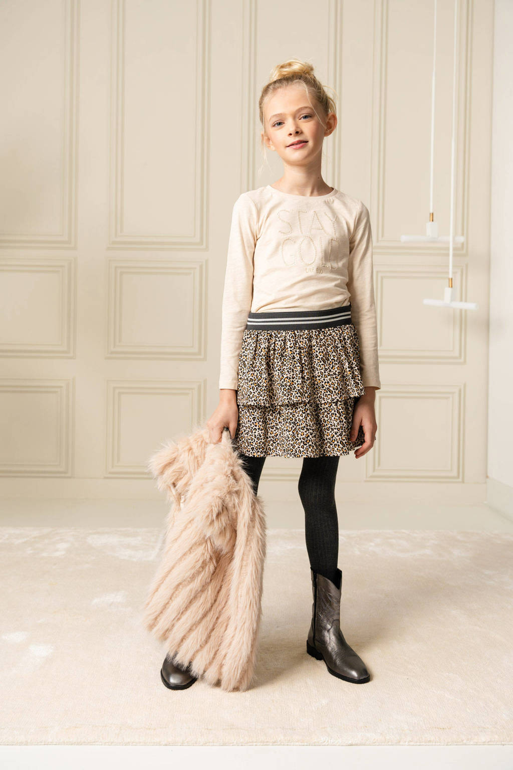Like Flo midi rok beige