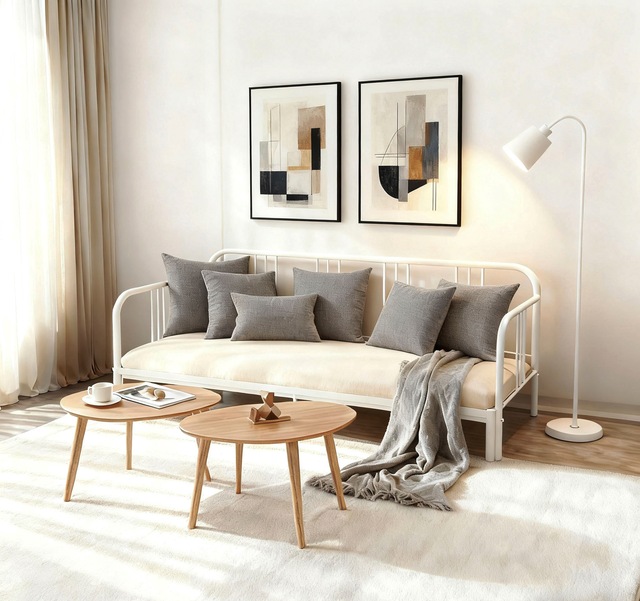 GOODproduct Metallbett »Trento Bett Bettgestell Bestseller Doppelbett Ausziehbett« Bestseller Gästebett Sofabett Schlafzimmer,  Daybett mit Ausziefunktion im Landhausdesign weiss