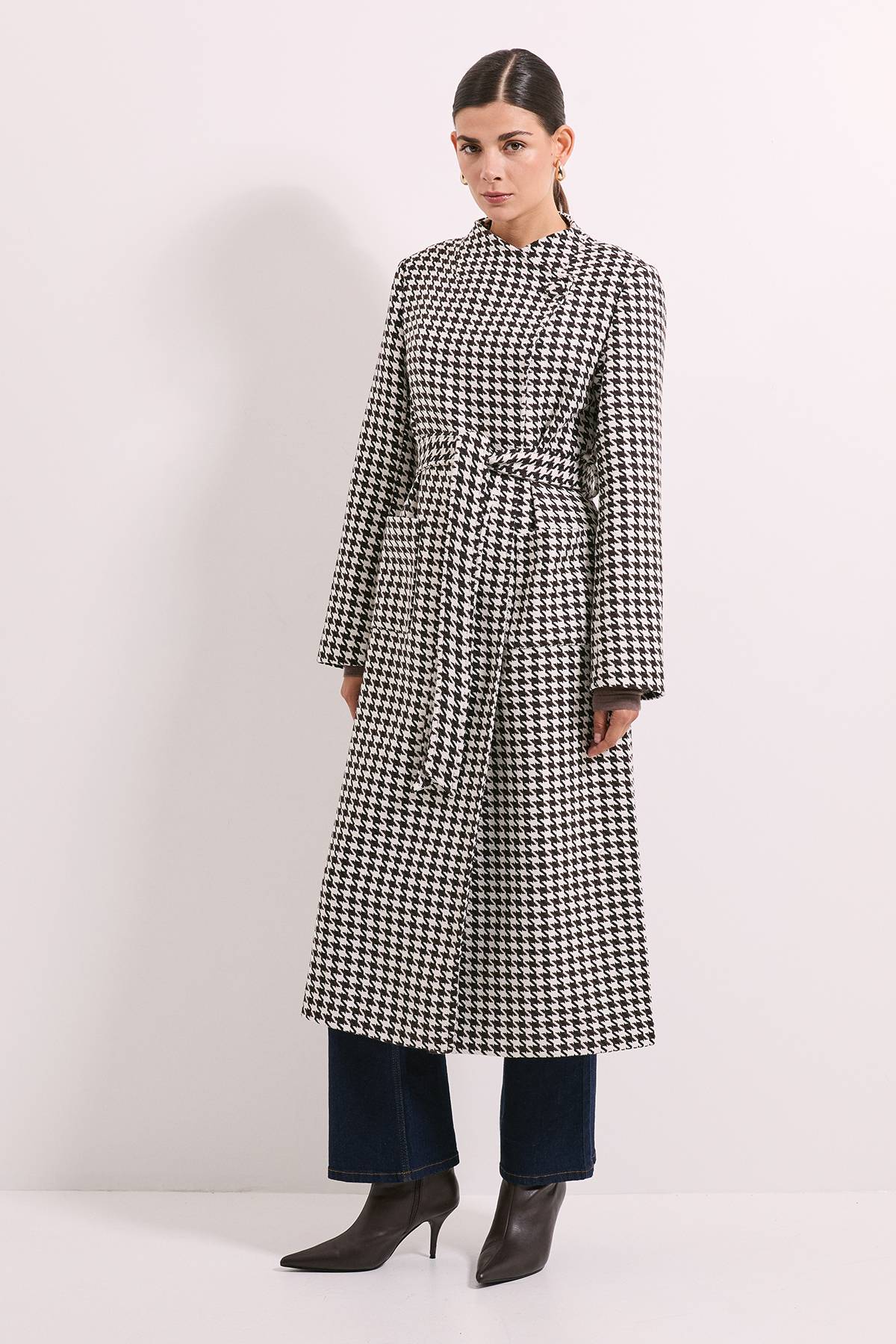 Wallis Manteau Ceinturé à Carreaux Croisé Principles by Wallis