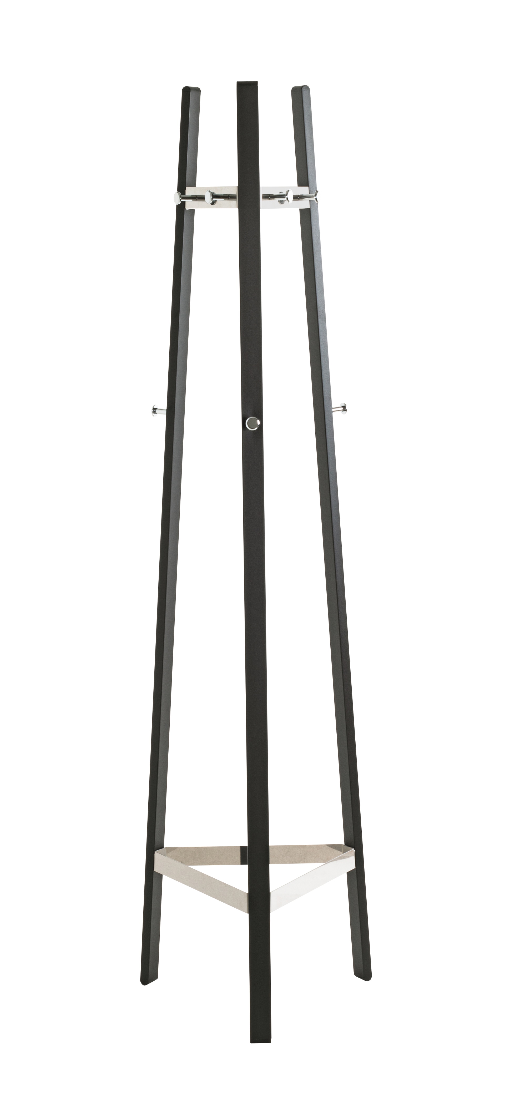 Garderobenständer PAUL 47 x 177 cm Metall Chrom/schwarz