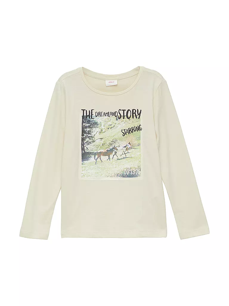 S.OLIVER Mädchen Langarmshirt  creme