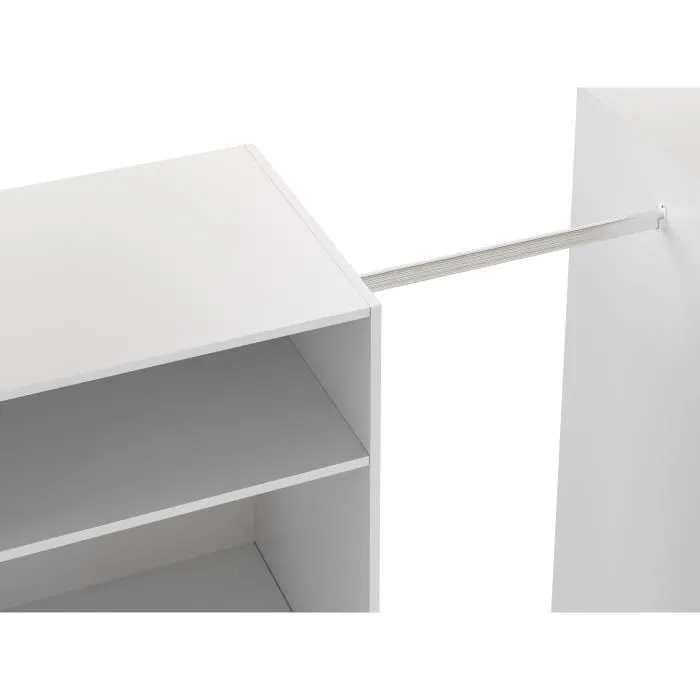 Kit Dressing 2 Colonnes 2 Penderies 6 Tiroirs Décor Blanc L 177 X P 48 H 200,2 Cm Combi Kit dressing