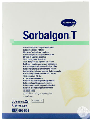 Hartmann Sorbalgon T Mèches Stériles D'Alginate De Calcium 30cm x 2g Pièces 5 (9995921)