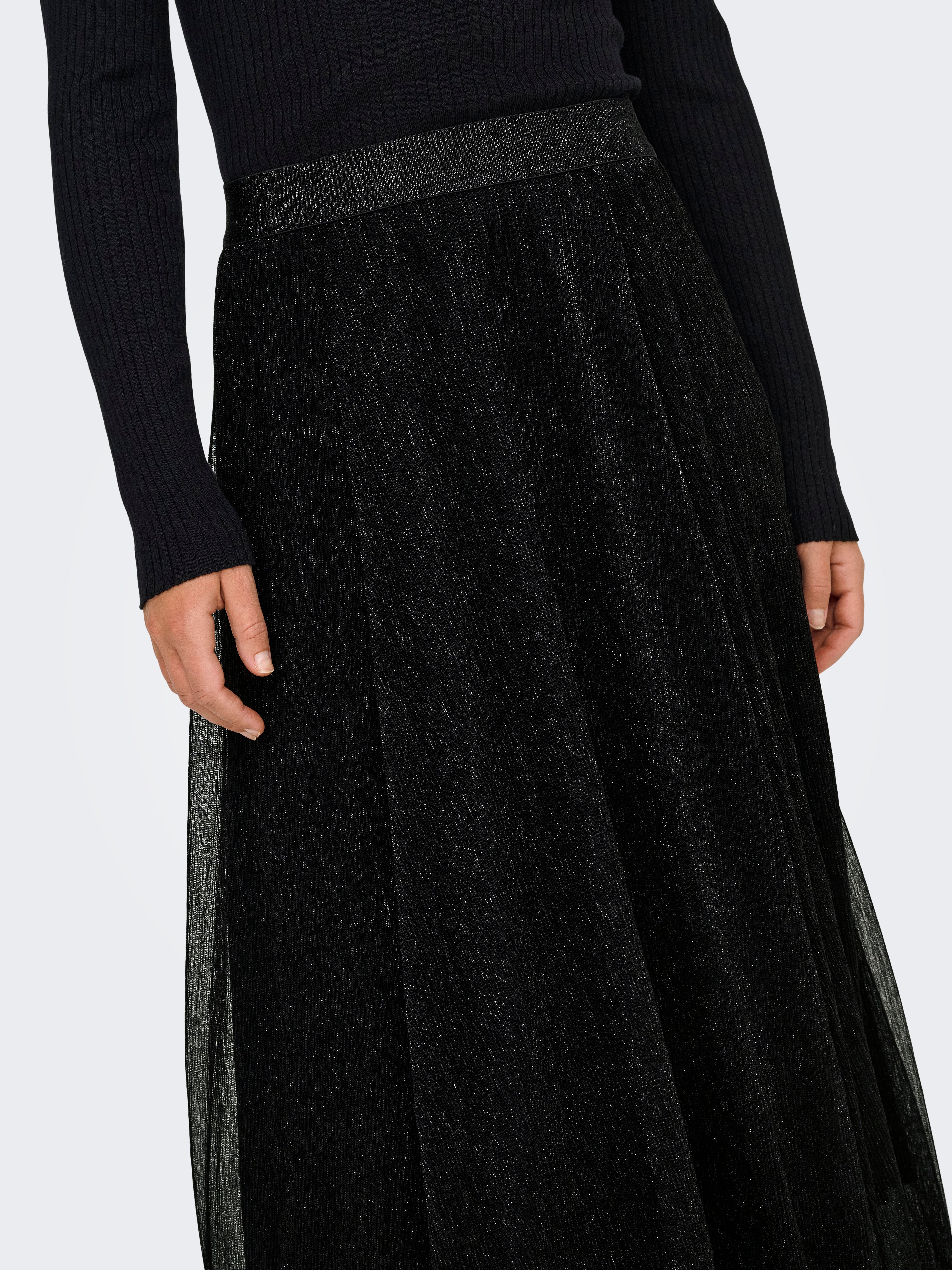 ONLTINGA Plissierter Rock Black