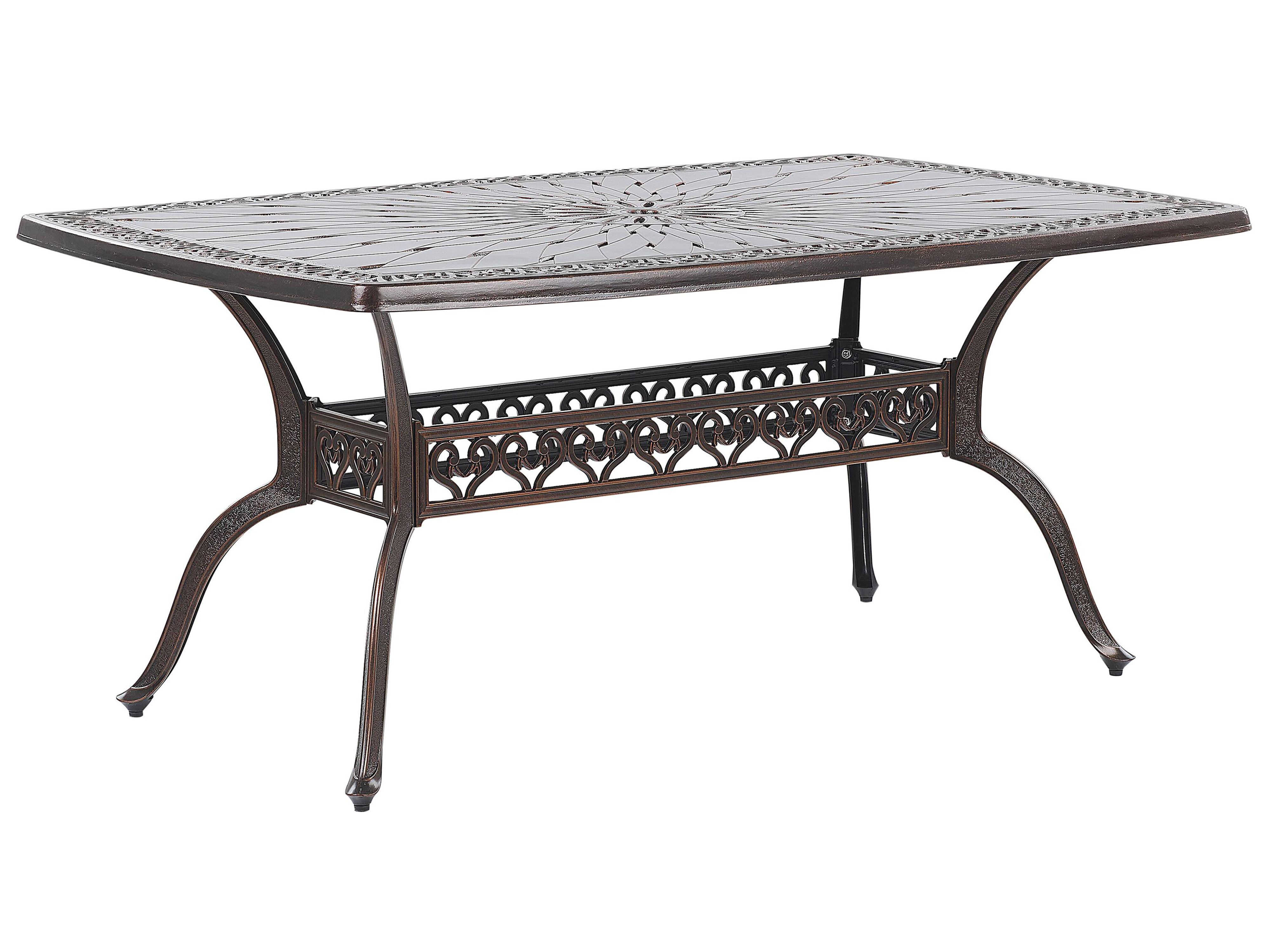 Tuin eettafel LIZZANO 165 cm 102 cm Metaal Donkerbruin