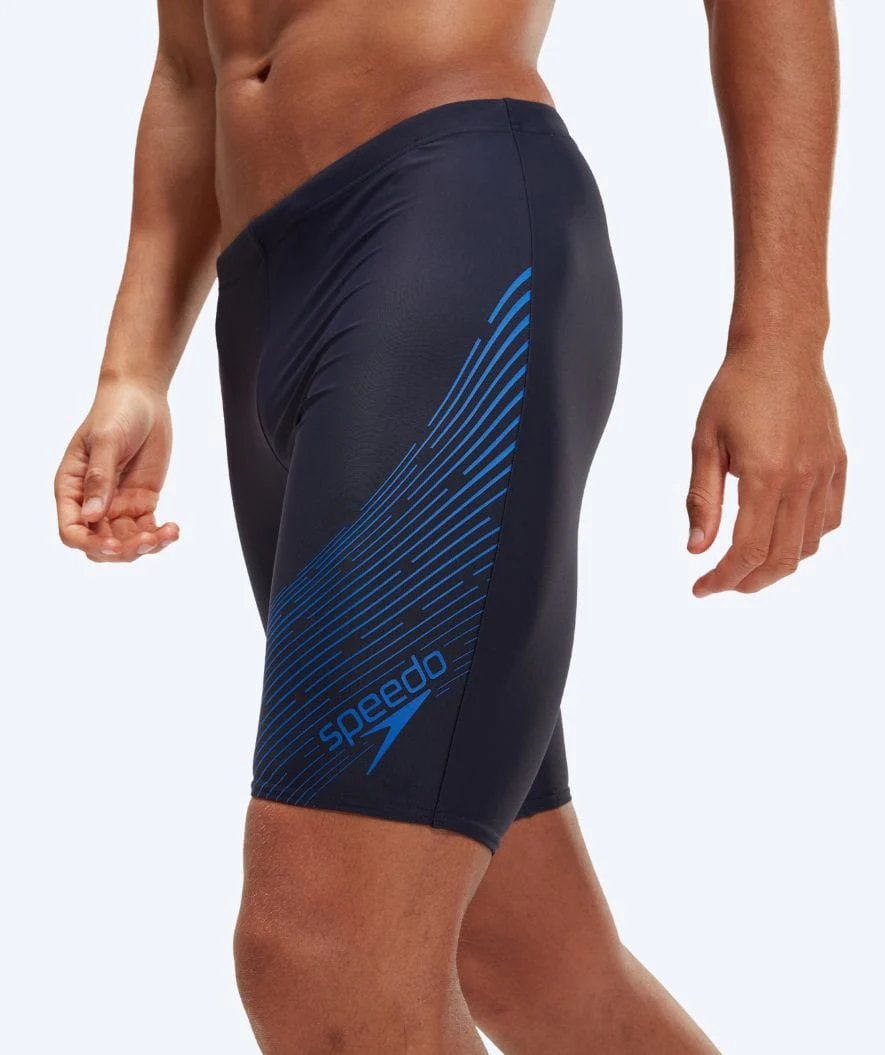 Speedo lange badebukser til mænd - Medley Logo - Mørkeblå/blå
