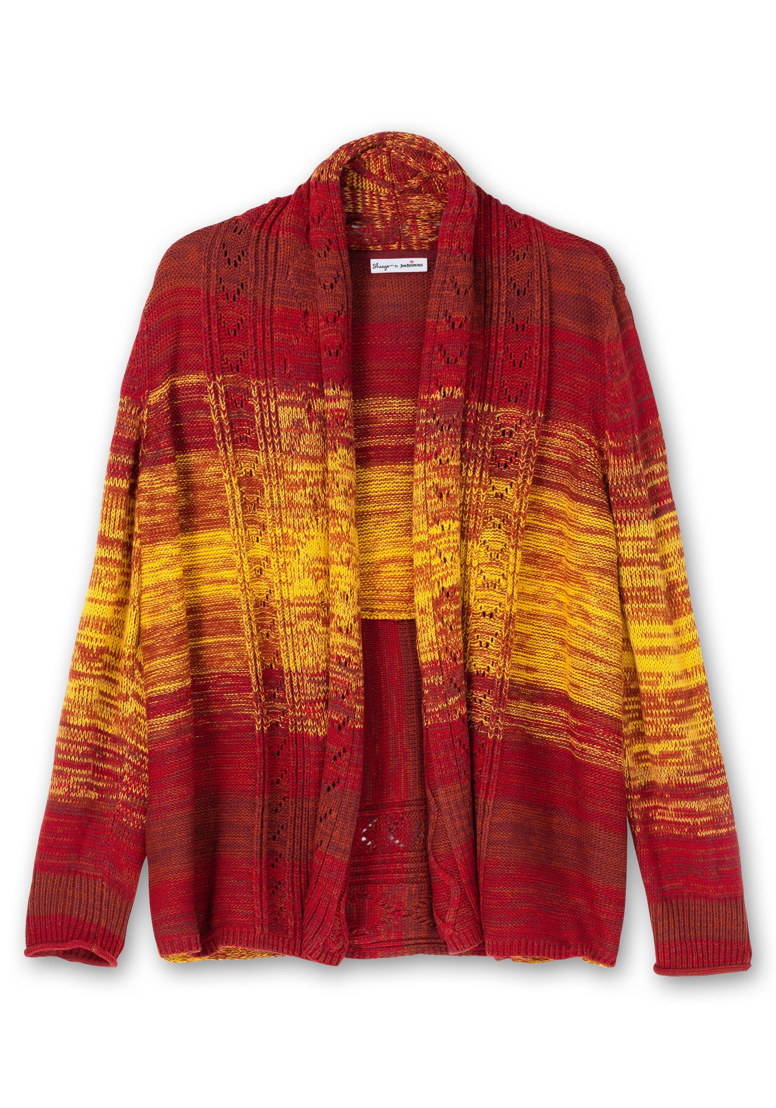 Strickjacke im Farbverlauf, mit Schalkragen