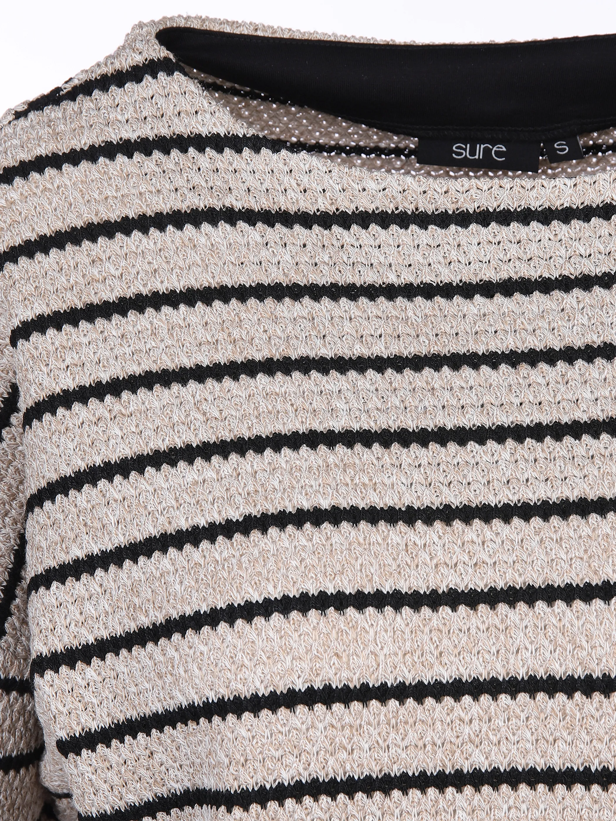 Damen Sweatshirt mit Streifen und 3/4 Ärmel