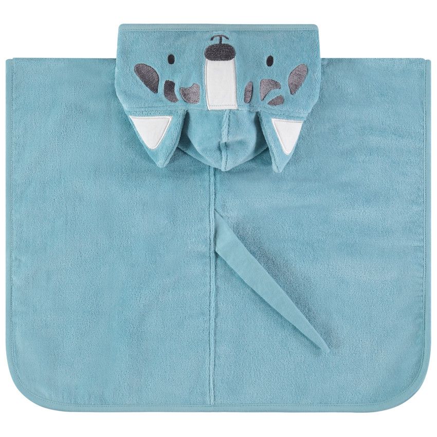 Poncho de bain loup à capuche - Bleu moyen