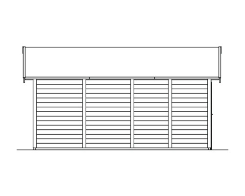 SKAN HOLZ Varberg 2 blokhut garage, 500 x 525 cm, natuurlijke afwerking
