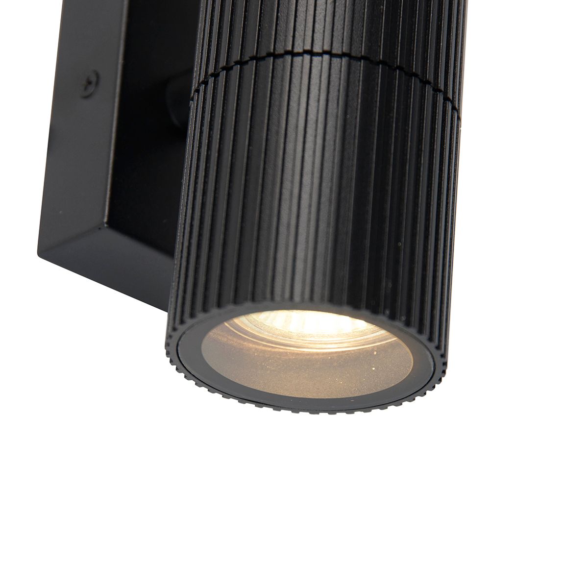 Industriële buiten wandlamp zwart 2-lichts IP44 - Vigo