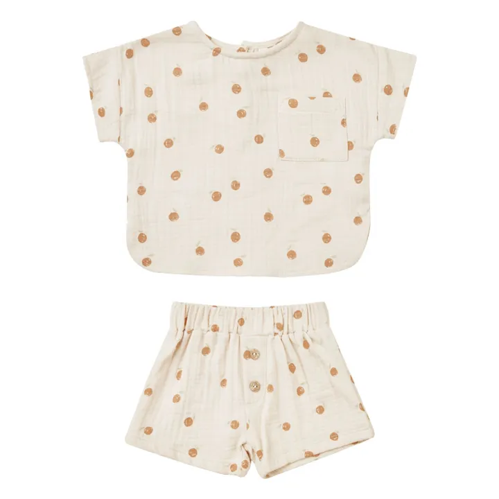 Quincy Mae T-Shirt et Short Oranges | Blanc cassé