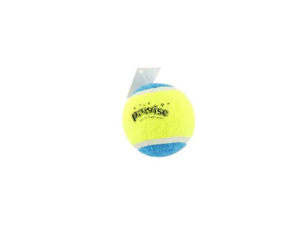 BRINQUEDO PARA CÃO PAWISE BOLA AMARELO E AZUL 6.3CM 1 UNIDADE