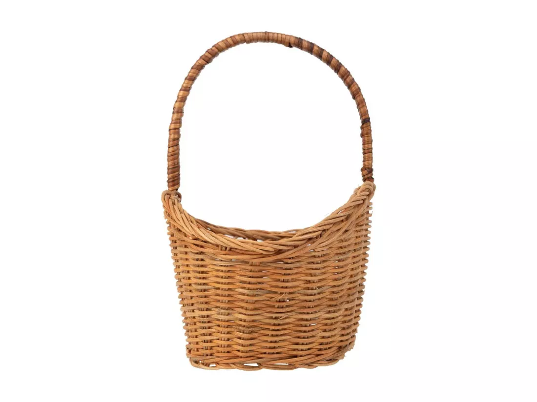 Panier ovale en osier marron 25x17x13-25h