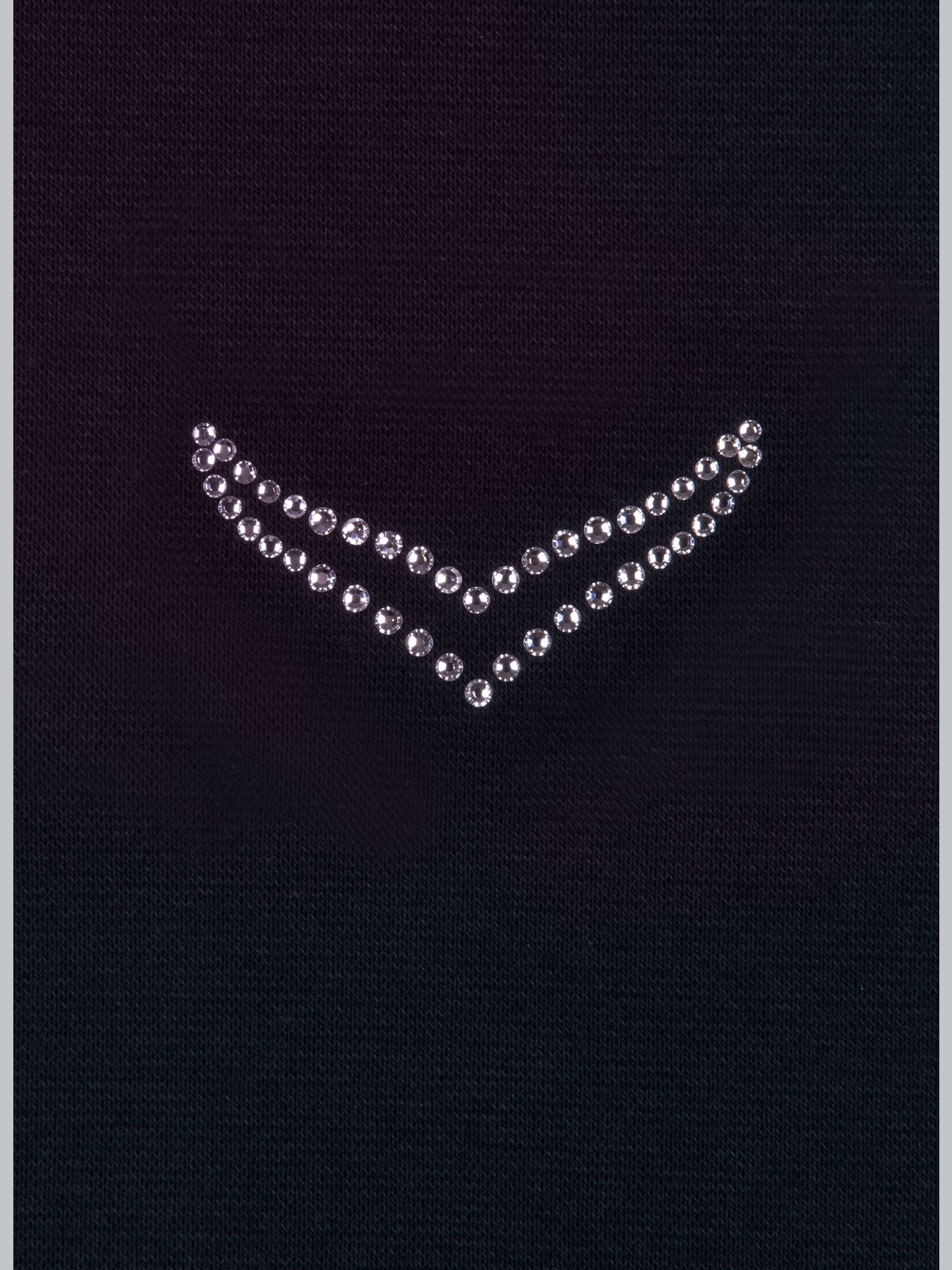 Langarmshirt mit Kristallsteinen Schwarz