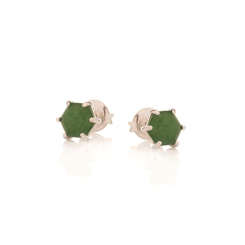 BOUCLES D'OREILLE AVENTURINE ARGENT