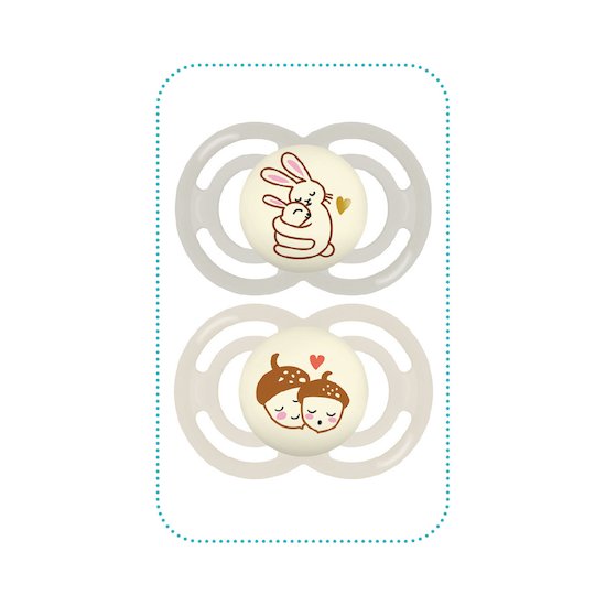 Lot de 2 sucettes Perfect nuit 18m+ en silicone   Aléatoire        de               Mam