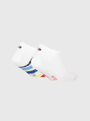 Conjunto de 2 pares de meias esportivas listradas multicoloridas