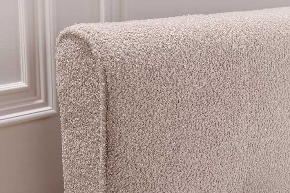 Boxspringbett SIGNUM 180x200cm beige Bouclé inkl. Stauraum Matratze Topper Matratze