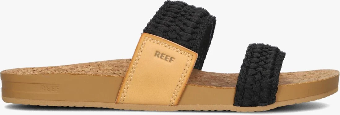 REEF zwarte reef slippers cushion vista thread