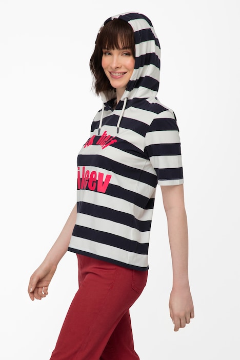 T-Shirt, Ringel, Statement, Halbarm