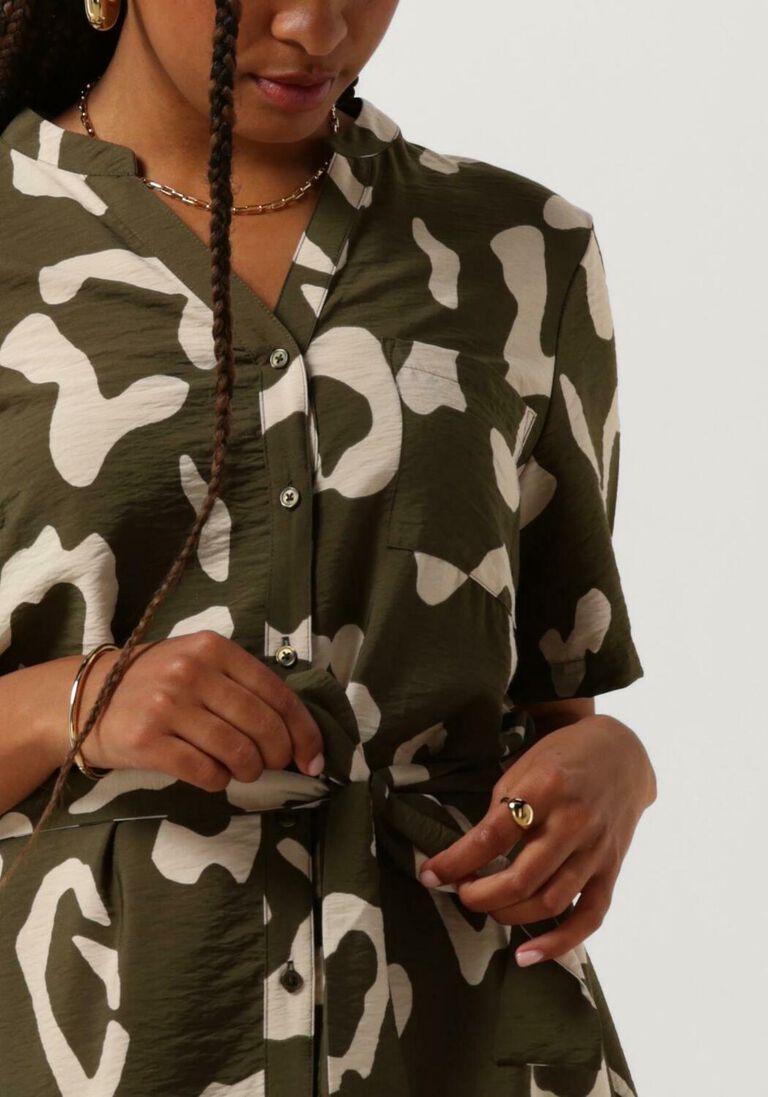 OBJECT groene object midi jurk objjacira s/s shirt dress noos