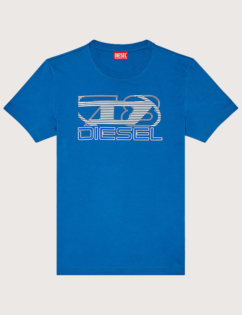 DIESEL T-SHIRT HOMME DIEGOR K74 LOGO POITRINE BLEU