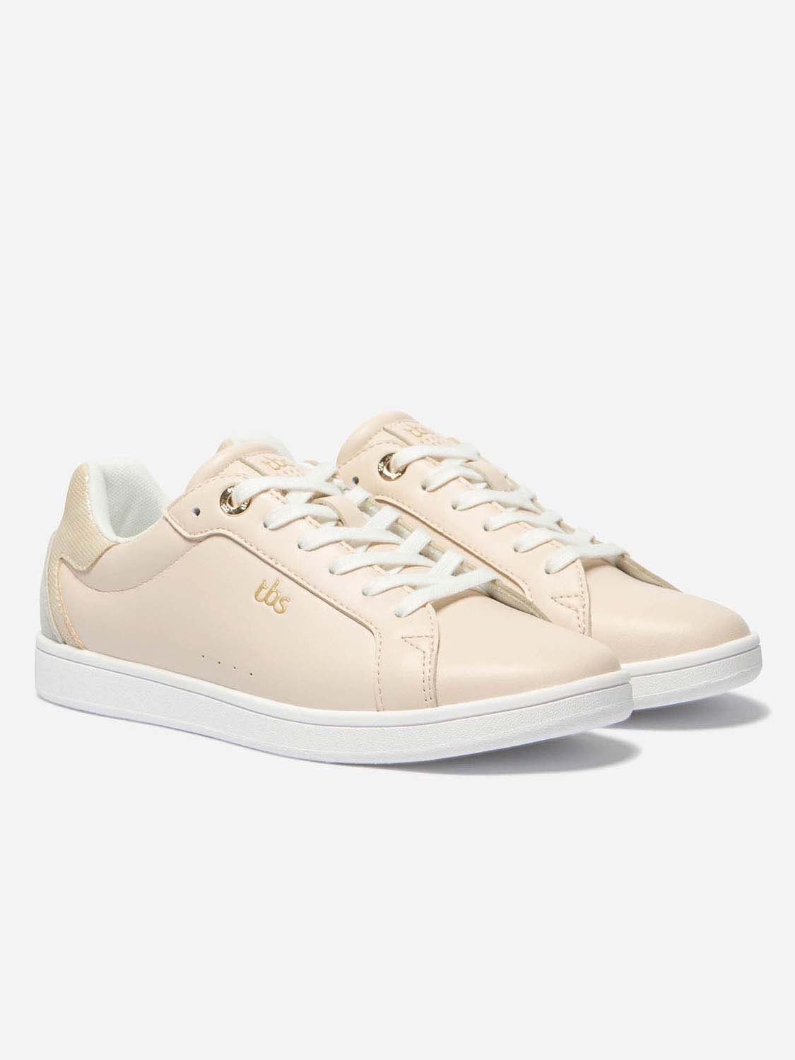 Baskets Femme En Cuir Rose Pastel