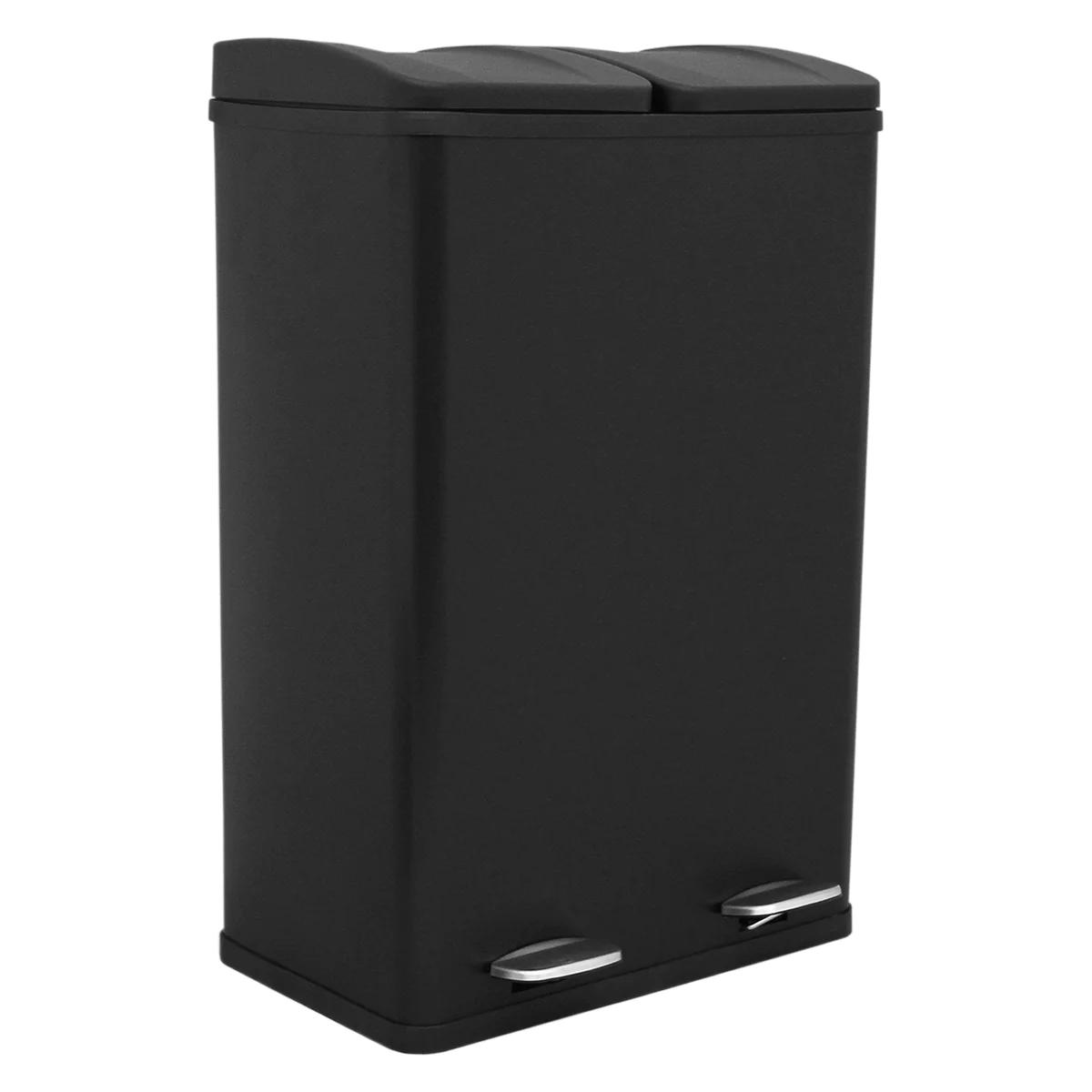 Poubelle de Recyclage 60L Double Noire Kukoo
