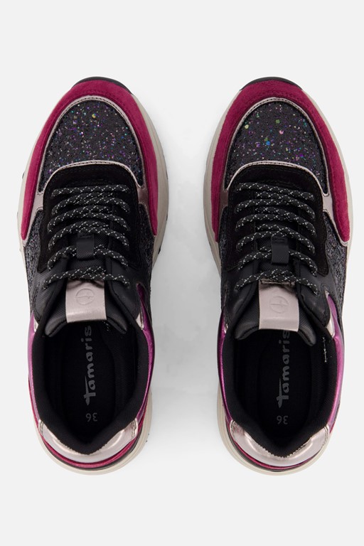 Tamaris Sneakers paars Textiel