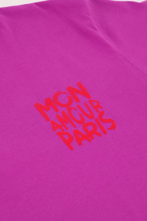 Paars T-shirt met oranje 