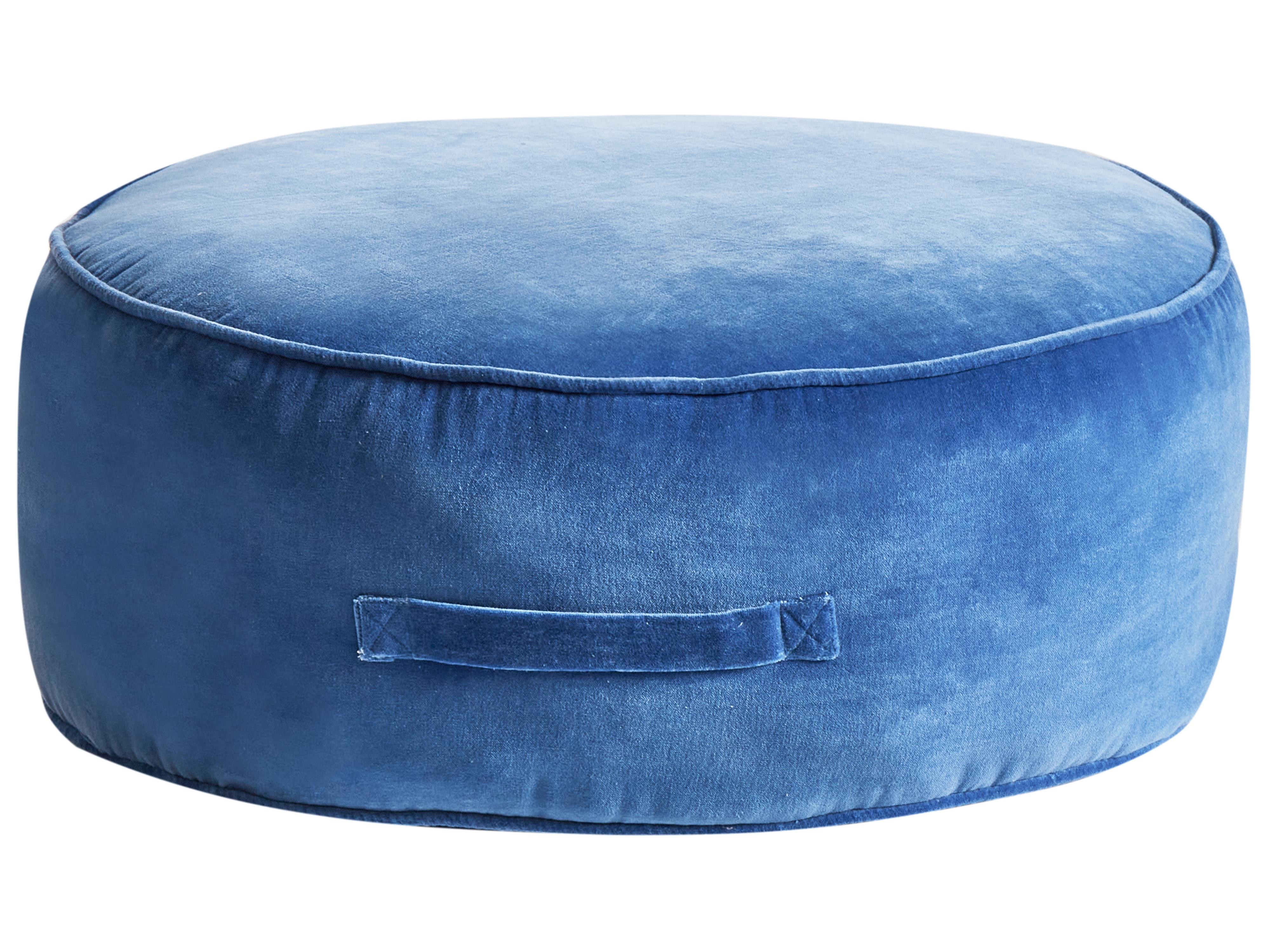 Poef YULLE Fluweel Blauw