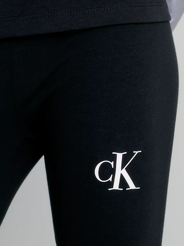 Leggings de algodão elástico com logotipo