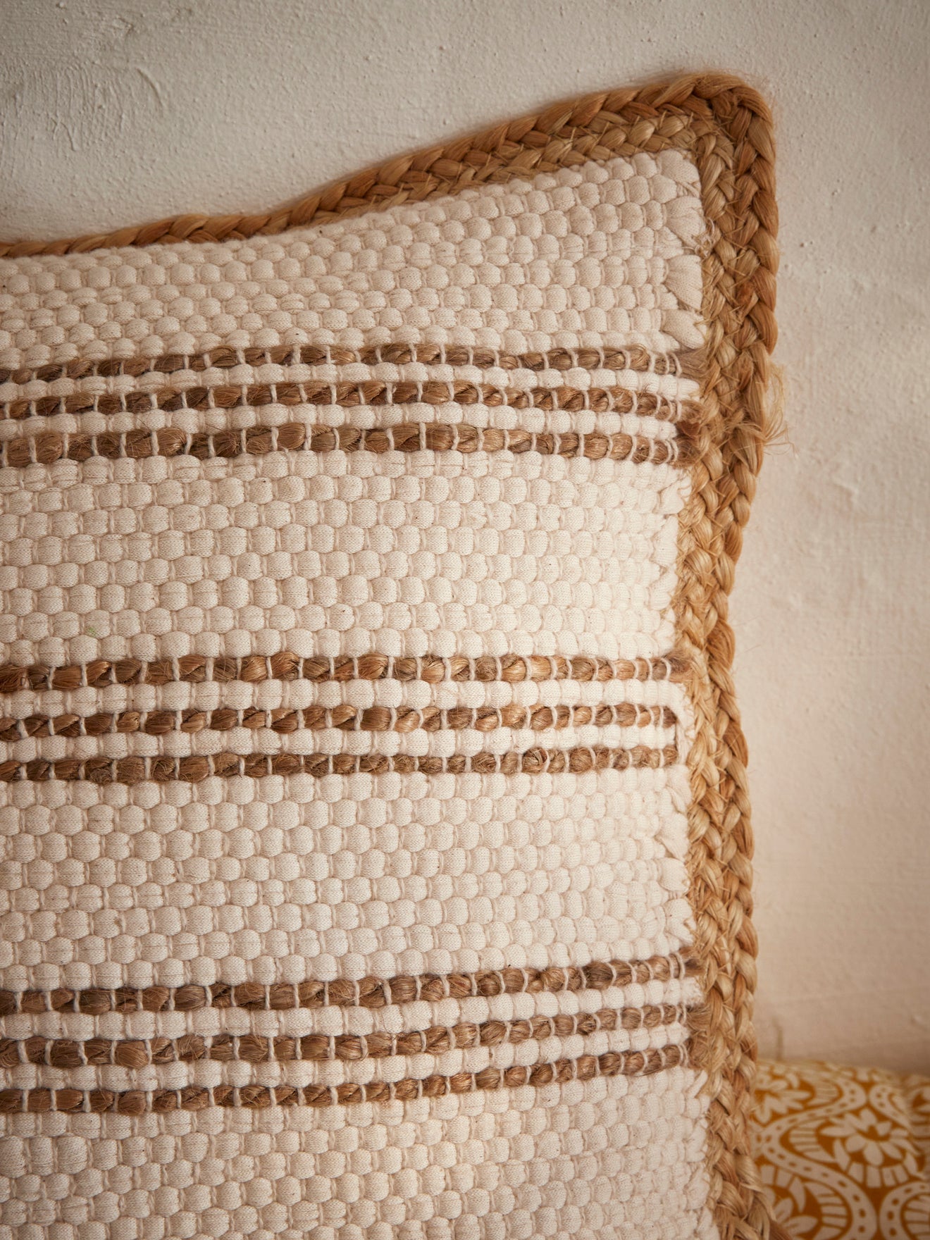 Housse de coussin jute et coton
