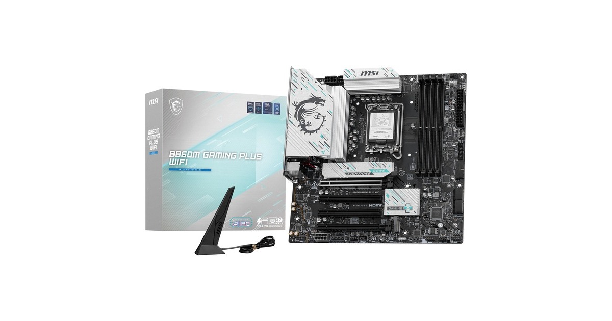 MSIB860M GAMING PLUS WIFI socket 1851 moederbord  (RAID, 5Gb-LAN, Wi-Fi 7, BT, Sound, µATX)