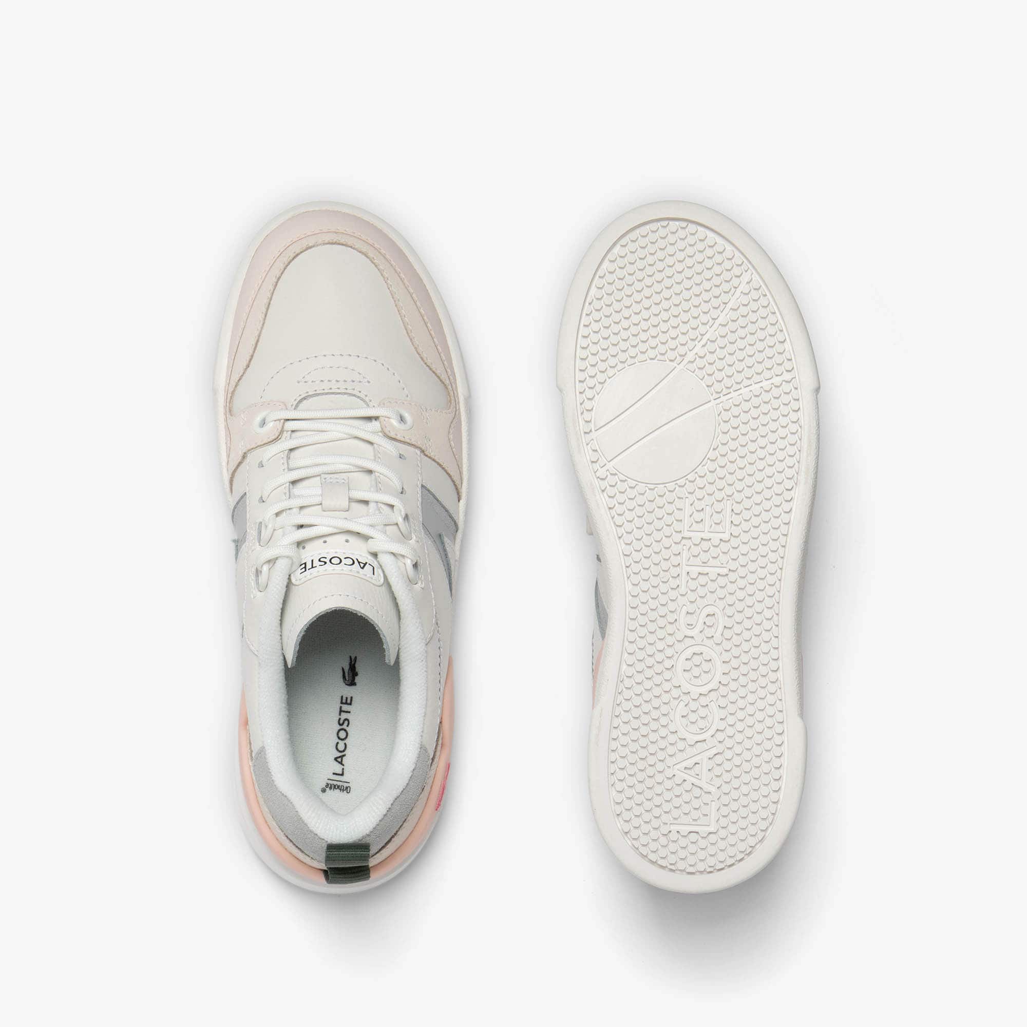 Sneakers L002 femme en cuir et mesh Sneakers - Blanc - Lacoste - Femme