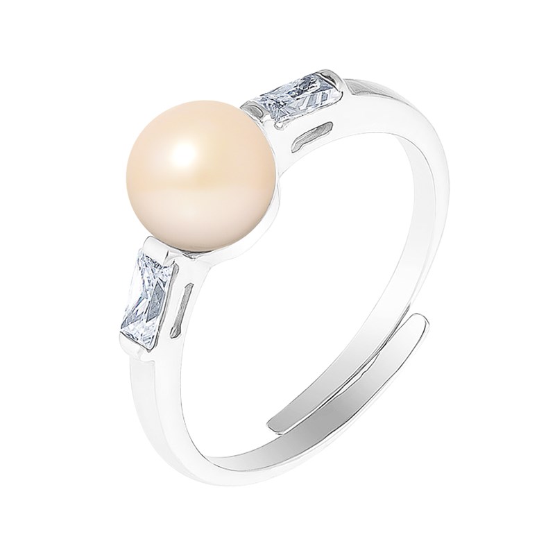 Bague jonc massif - Perle de culture d'eau douce - Argent 925