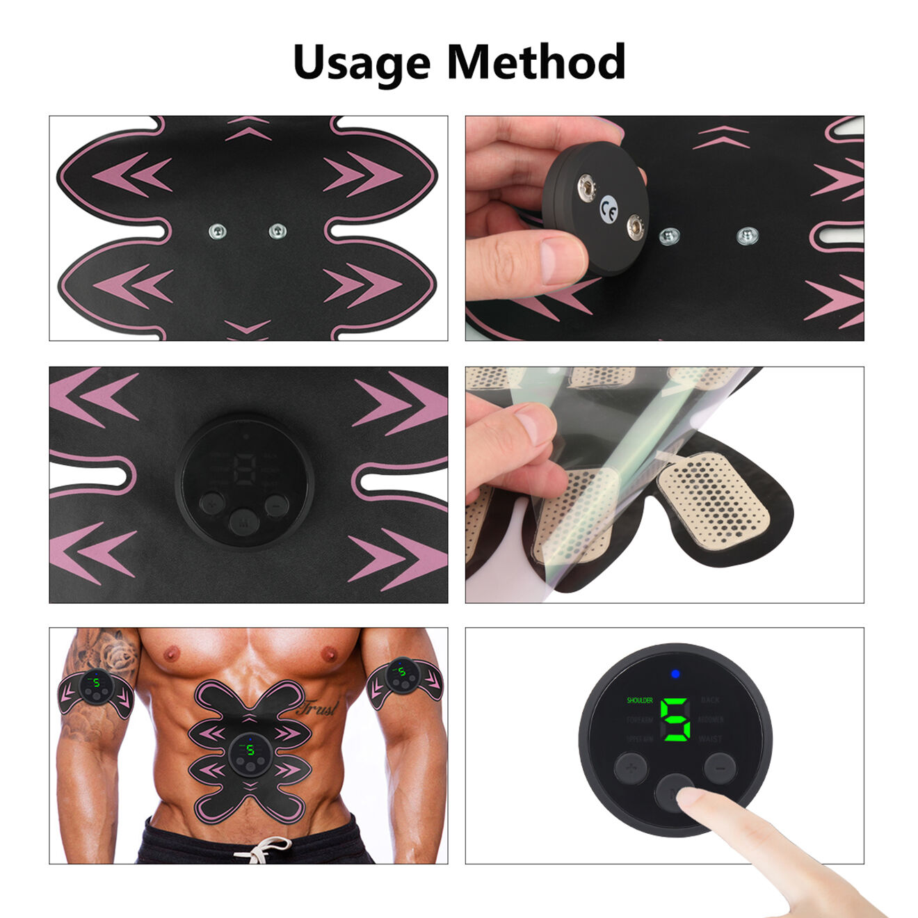 Onamaste Set de 3 électrostimulateurs musculaires violets
