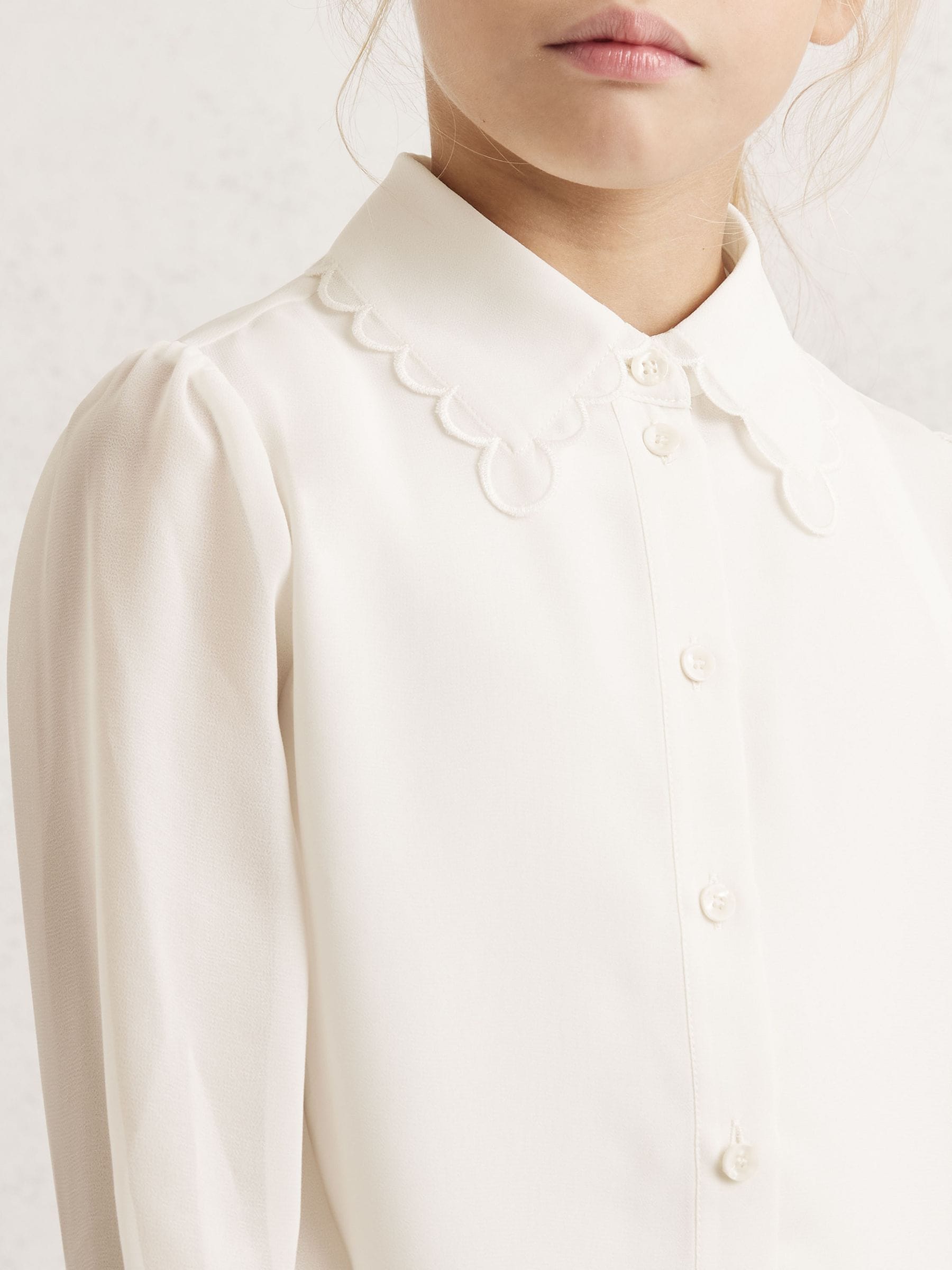 Reiss Elia Scallop-Edge Button-Through Shirt