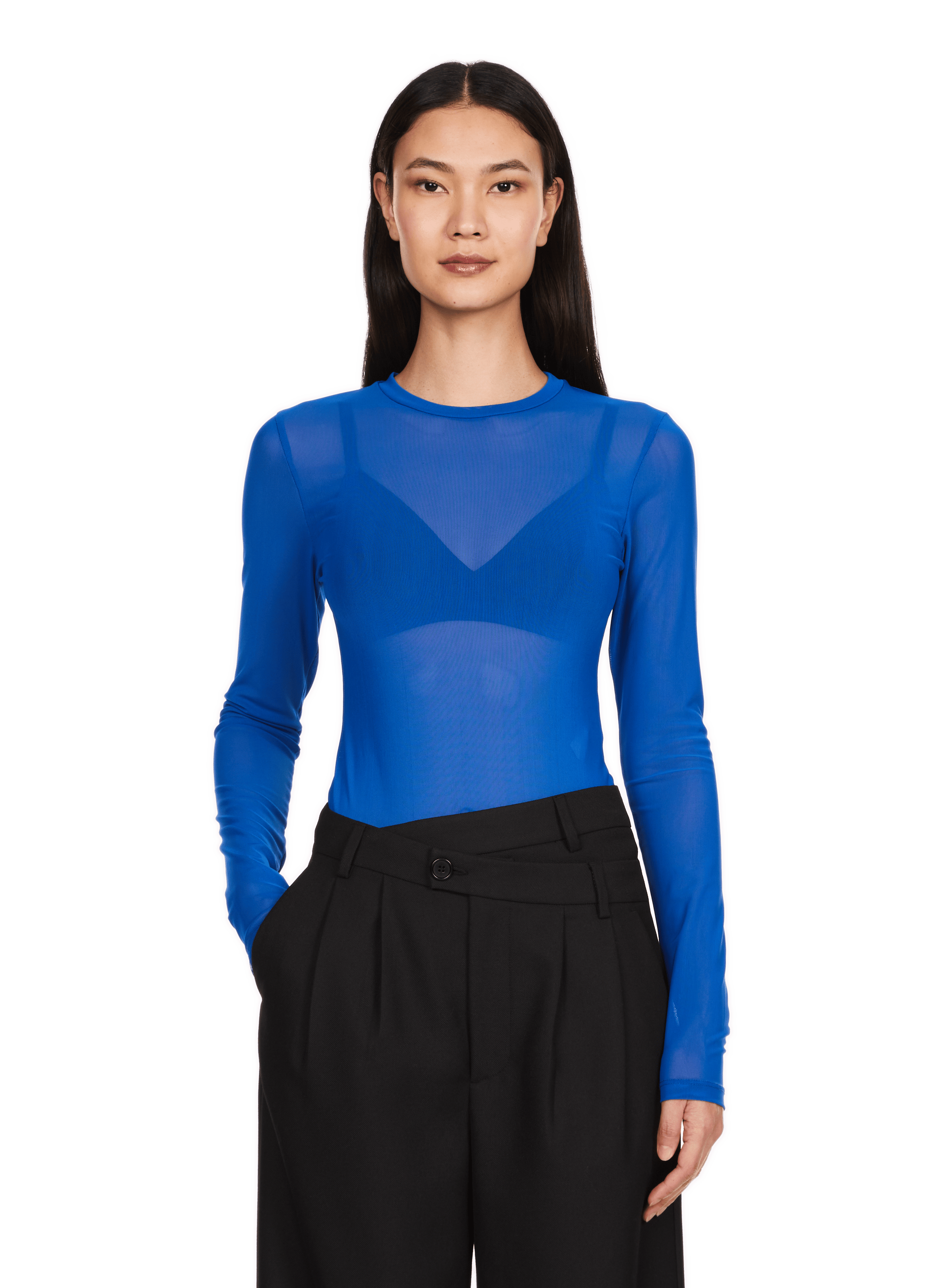 SIBODY - Body manches longue en mesh| Bleu
