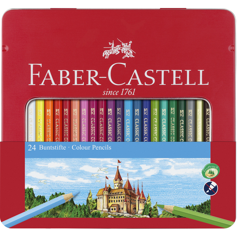 Faber-Castell Farbstifte Classic Colour, 24er Metalletui, assortiert